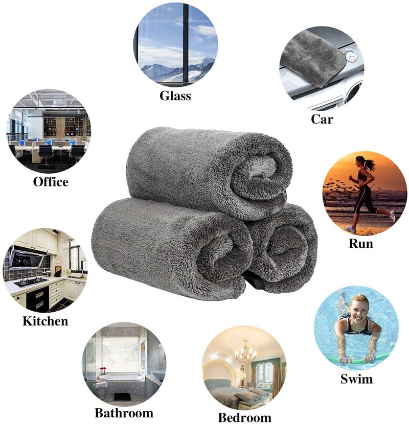 40x60cm 60x90cm Car Wash Microfiber Towel Plush Cleaning Drying Cloth Car Care Cloth Detailing Polishing